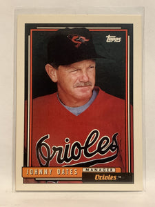 #579 Johnny Oates Baltimore Orioles 1992 Topps Baseball Card