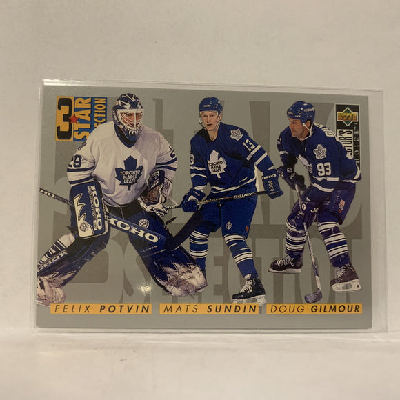 #332 Mats Sundin Toronto Maple Leafs  3 Star Selection 1996-97 UD Collectors Choice Hockey Card A2G