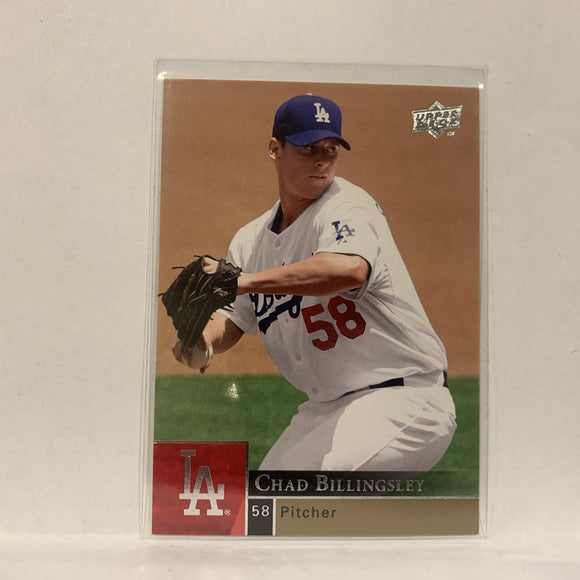 #709 Chad Billingsley Los Angeles Dodgers Series 2  2009 Upper Deck Baseball Card A2I