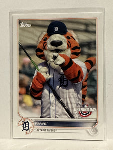 2022 Topps Opening Day Mascots Mascot #M-8 Paws Detroit Tigers