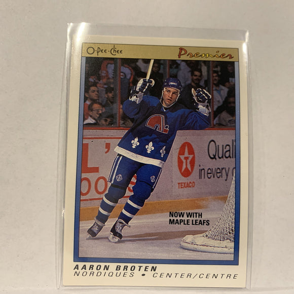 #10 Aaron Broten Quebec Nordiques   1991-92 O-Pee-Chee Hockey Card A2Q