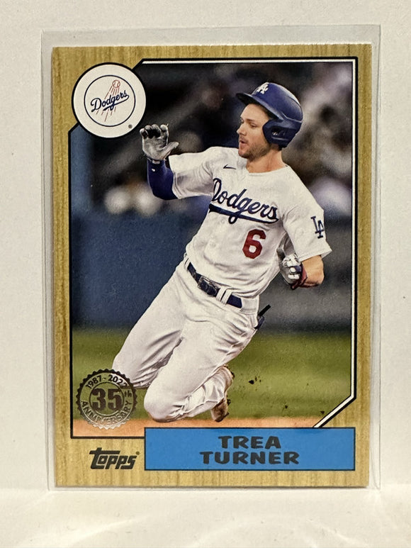 #T87-66 Trea Turner Los Angeles Dodgers 2022 Topps Series One Baseball Card