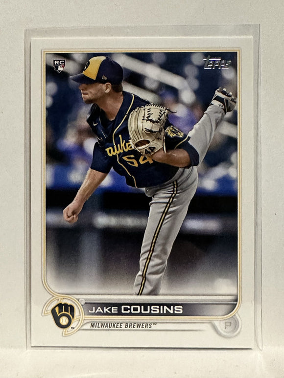 #20 Jake Cousins Rookie Milwaukee Brewers 2022 Topps Series One Baseball Card
