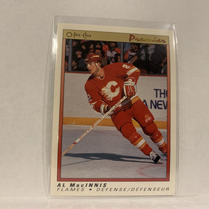 #65 Al MacInnis Calgary Flames   1991-92 O-Pee-Chee Hockey Card A2S