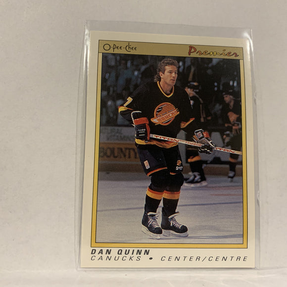 #93 Dan Quinn Vancouver Canucks   1991-92 O-Pee-Chee Hockey Card A2T