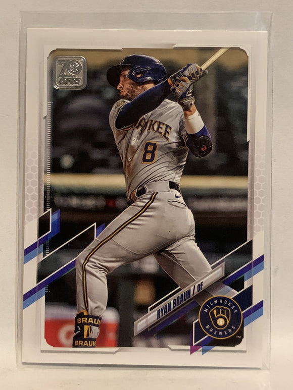 #497 Ryan Braun Milwaukee Brewers 2021 Topps Series 2 Baseball Card