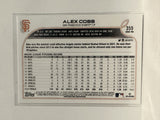 #359 Alex Cobb San Francisco Giants 2022 Topps Series One Baseball Card