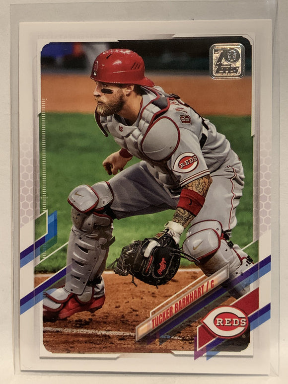 #580 Tucker Barnhart Cincinnati Reds 2021 Topps Series 2 Baseball Card