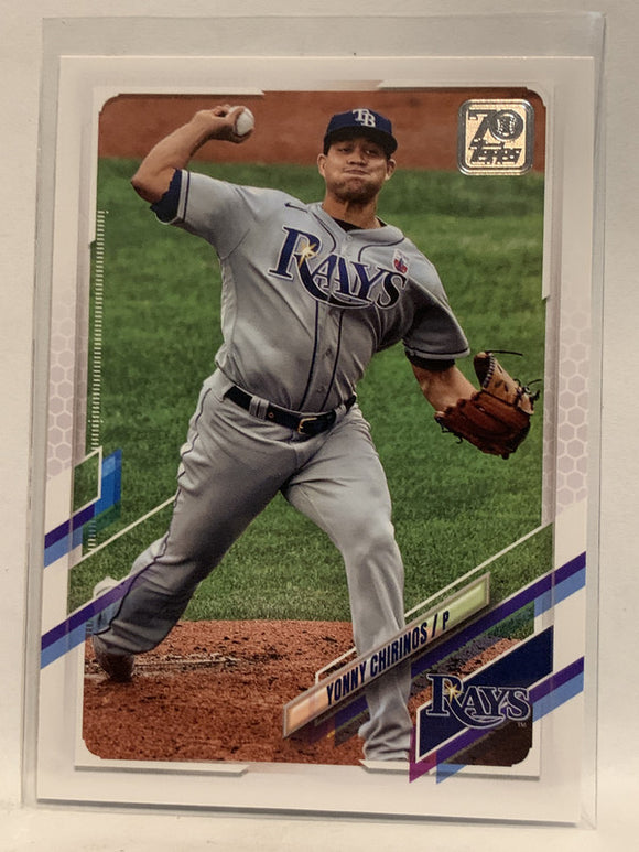 #592 Yonny Chirinos Tampa Bay Rays 2021 Topps Series 2 Baseball Card