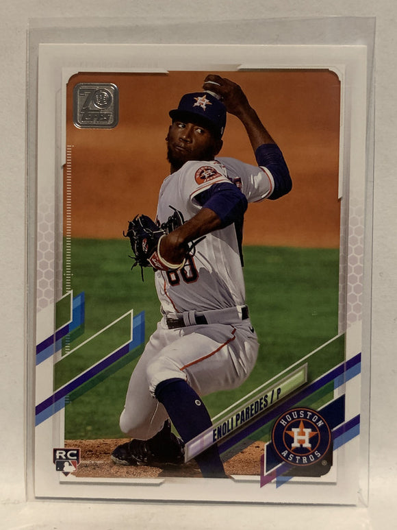 #569 Enoli Paredes Rookie Houston Astros 2021 Topps Series 2 Baseball Card