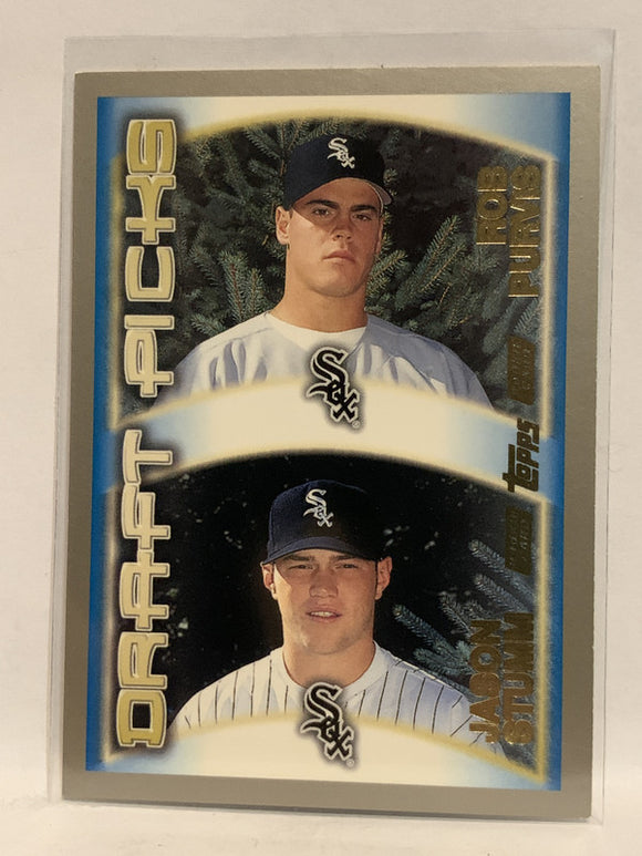 #214 Jason Stumm Rob Purvis Draft Picks Chicago White Sox 1999 Topps Baseball Card