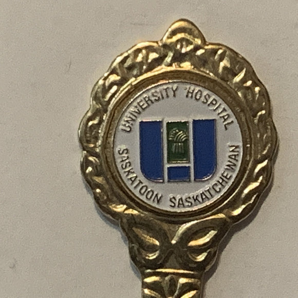 University Hospital Saskatoon Saskatchewan Logo collectable Souvenir Spoon PX