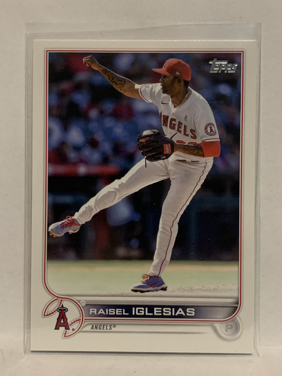 #173 Raisel Iglesias Los Angeles Angels 2022 Topps Series 1 Baseball Card MLB