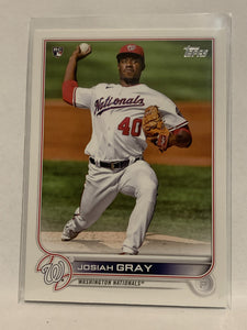 #43 Josiah Gray Rookie Washington Nationals 2022 Topps Series 1 Baseball Card MLB