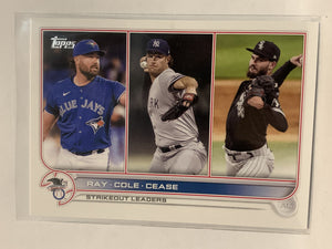 #138 Ray Cole Cease Strike Out Leaders 2022 Topps Series 1 Baseball Card MLB