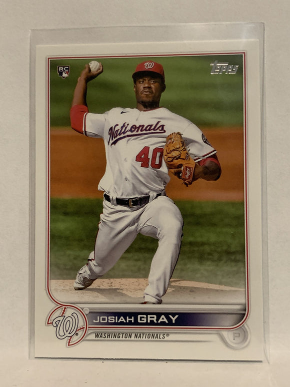 #43 Josiah Gray Rookie Washington Nationals 2022 Topps Series 1 Baseball Card MLB