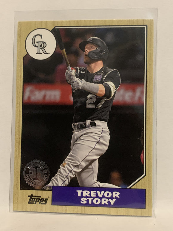#T87-65 Trevor Story Colorado Rockies 2022 Topps Series 1 Baseball Card MLB