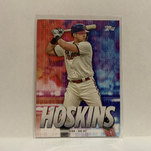 RH-24 Rhys Hoskins Down and Out Philadelphia Phillies 2020 Topps Series 1 Baseball Card IB