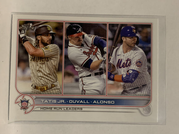 #146 Tatis Jr Duvall Alonso Home Run Leaders 2022 Topps Series 1 Baseball Card MLB