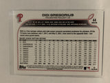 #44 Dibi Gregorius Philadelphia Phillies 2022 Topps Series 1 Baseball Card MLB