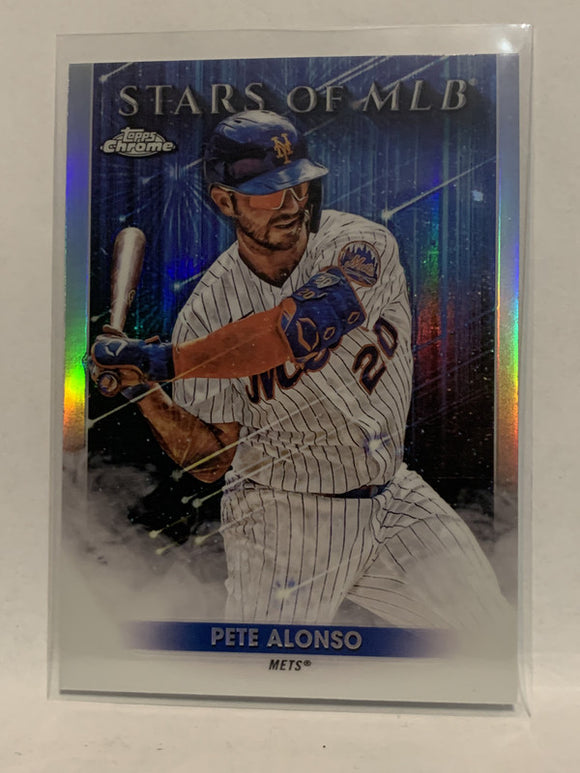 #SMLBC-29 Pete Alonso Chrome Stars of MLB New York Mets 2022 Topps Series 1 Baseball Card MLB
