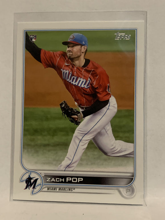 #108 Zach Pop Rookie Miami Marlins 2022 Topps Series 1 Baseball Card MLB