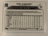 #263 Trey Amburgey Rookie New York Yankees 2022 Topps Series 1 Baseball Card MLB