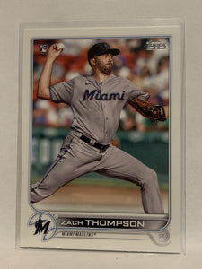 #227 Zach Thompson Rookie Miami Marlins 2022 Topps Series 1 Baseball Card MLB