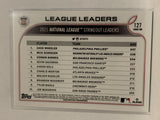 #127 Wheeler Scherzer Burnes Strikeout Leaders 2022 Topps Series 1 Baseball Card MLB