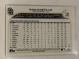 #140 Ivan Castillo Rookie San Diego Padres 2022 Topps Series 1 Baseball Card MLB