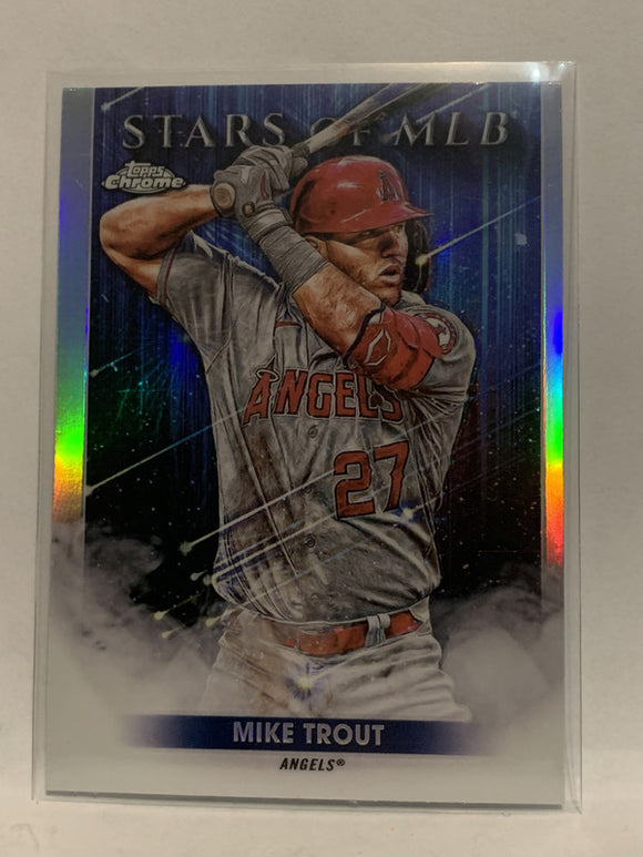 #SMLBC-1 Mike Trout Chrome Stars of MLB Los Angeles Angels 2022 Topps Series 1 Baseball Card MLB