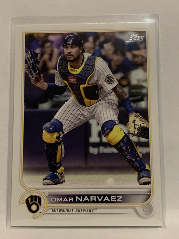 #139 Omar Marvaez  Milwaukee Brewers 2022 Topps Series 1 Baseball Card MLB