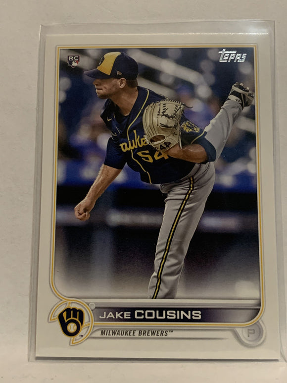 #20 Jake Cousins Rookie Milwaukee Brewers 2022 Topps Series 1 Baseball Card MLB