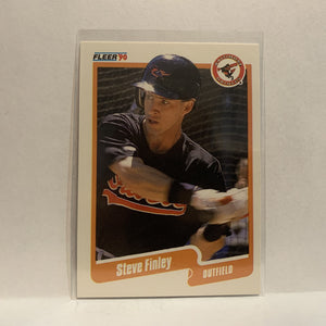 #176 Steve Finley Baltimore Orioles 1990 Fleer Baseball Card IJ