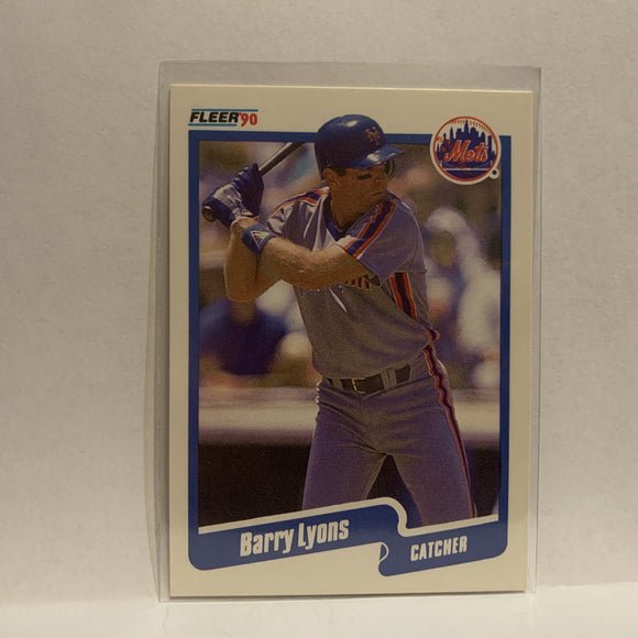 #209 Barry Lyons New York Mets 1990 Fleer Baseball Card IK