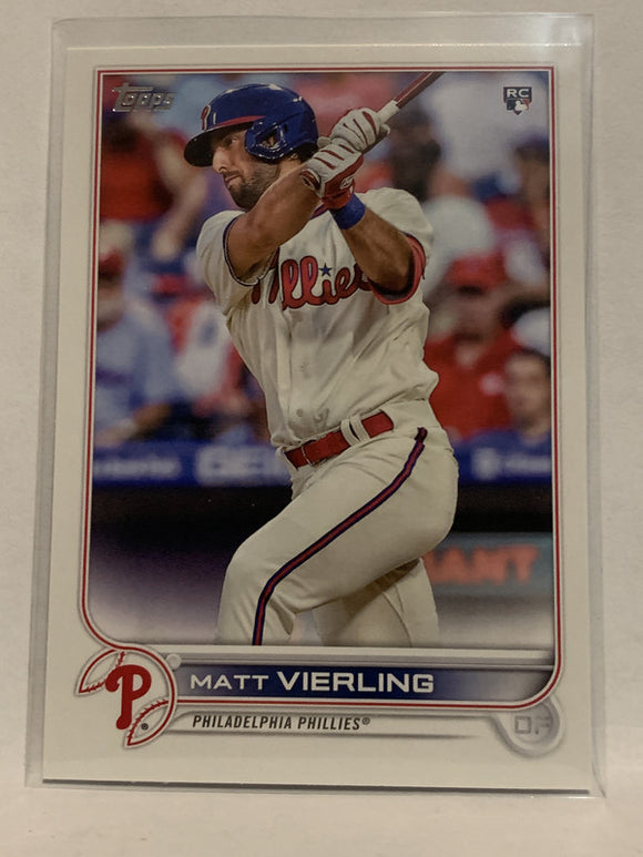 #316 Matt Vierling Rookie Philadelphia Phillies 2022 Topps Series 1 Baseball Card MLB