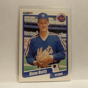 #197 Blaine Beatty New York Mets 1990 Fleer Baseball Card IK