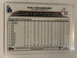 #310 Max Scherzer Los Angeles Dodgers 2022 Topps Series 1 Baseball Card MLB