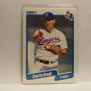 #300 Charlie Hough Texas Rangers 1990 Fleer Baseball Card IL