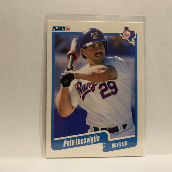 #301 Pete Incaviglia Texas Rangers 1990 Fleer Baseball Card IL