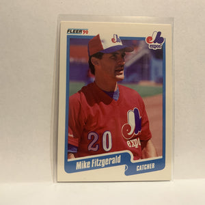 #343 Mike Fitzgerald Montreal Expos 1990 Fleer Baseball Card IL