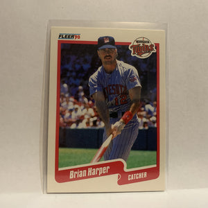 #377 Brian Harper Minnesota Twins 1990 Fleer Baseball Card IL