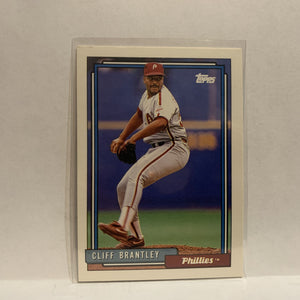 #554 Cliff Brantley  Philadelphia Phillies 1992 Topps Baseball Card IQ