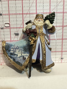 Moonlight Sleigh Ride Santa Thomas Kinkade  Figurine Ornament