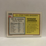 #388 Howard Johnson All-Star New York Mets 1992 Topps Baseball Card IQ