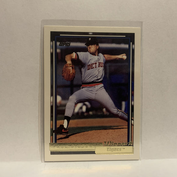 #143 Paul Gibson Winner Detroit Tigers 1992 Topps Baseball Card IR