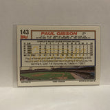 #143 Paul Gibson Winner Detroit Tigers 1992 Topps Baseball Card IR