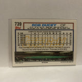 #739 Rob Ducey Winner Toronto Blue Jays 1992 Topps Baseball Card IR