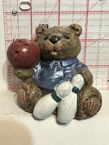 Teddy Bear Bowling Figurine Ornament