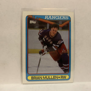 #292 Brian Mullen New York Rangers 1990-91 Topps Hockey Card JZ